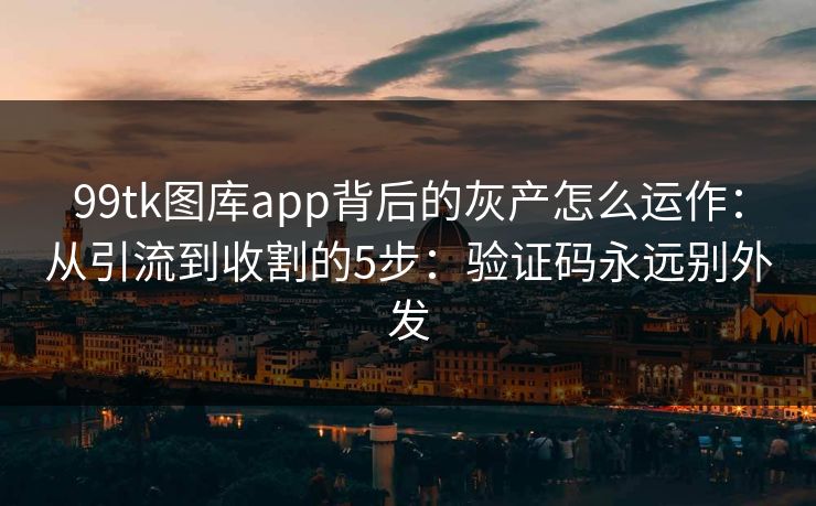 99tk图库app背后的灰产怎么运作：从引流到收割的5步：验证码永远别外发