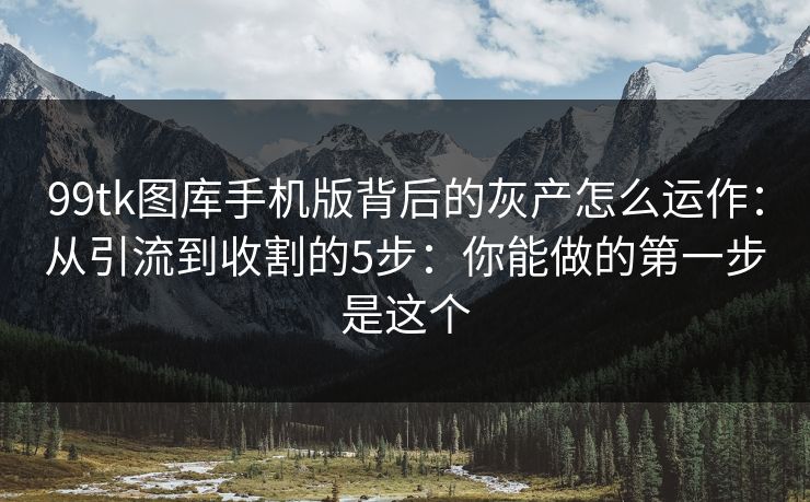 99tk图库手机版背后的灰产怎么运作：从引流到收割的5步：你能做的第一步是这个