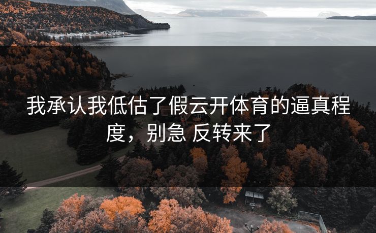 我承认我低估了假云开体育的逼真程度,别急 反转来了 我承认我低估了假云开体育的逼真程度,别急 反转来了